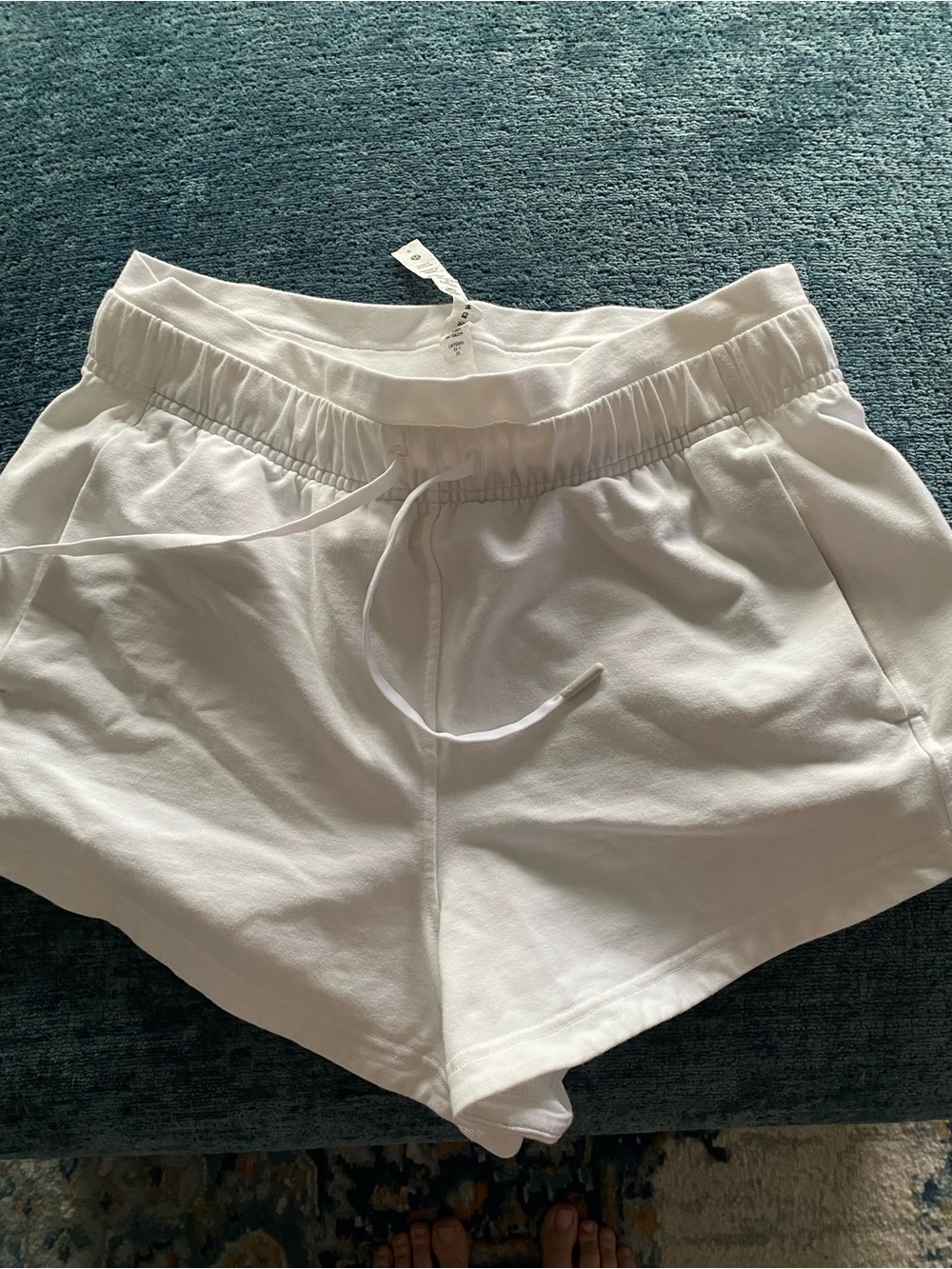 Women's lululemon White Drawstring Lounge Shorts